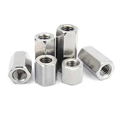 Image of BOZONLI M5 Long Rod Nut Stainless Steel Hex Coupling Nuts Hexagonal Sleeve Female Threaded Fasteners, M5x8x10mm,5 pcs