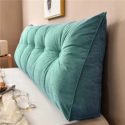 Image of Yanman Large Wedge Pillows Headboard Triangular Rest Reading Pillow, Lumbar Support Cushion Waist Backrest, Soft Sofa Daybed Positioning Bolster, 135x50x20cm