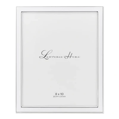 Image of Lawrence Frames Silver Plated Metal with White Enamel Picture Frame, 8x10
