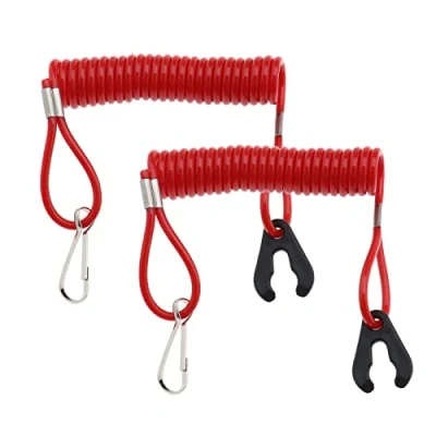 Image of OTOTEC 2pcs Outboard Motor Engine Lanyard Kill Switch Cord Safety Stop Compatible With Yamaha