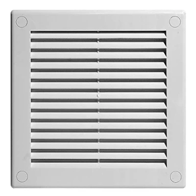 Image of Awenta Plastic Air Vent Grille Cover 150x150mm 6x6 inch, White with Insect Grid Fly Net, Screw Hole Covers for Better Look