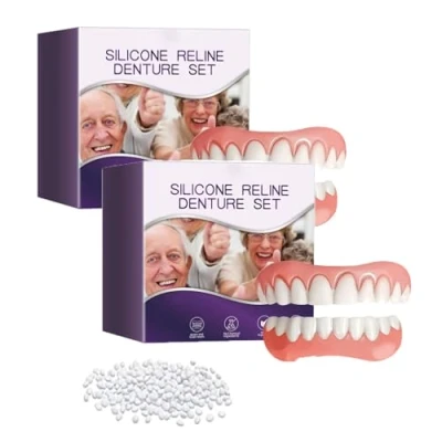 Image of Bikenda Silicone Reline Denture Set, Dentures, Soft Kit, Dentures Repair (2Set)