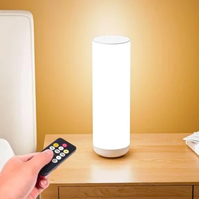 Image of Semlos Minimalist Night Stand Light with 3 Ways Dimmable, Bedside Table Lamp Remote Control, LED for Bedroom Nightstand