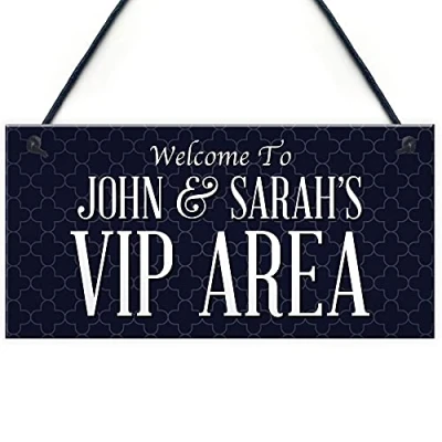 Image of RED OCEAN VIP AREA Sign Personalised Hanging Garden Home Bar Pub Funny Gift