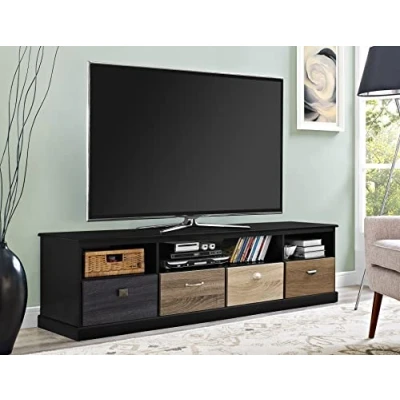 Image of Dorel Home MERCER TV CONSOLE MULTICOLOUR DRAWERS 65&quot; BLK 2BX