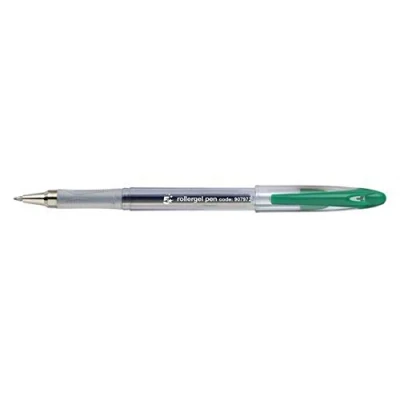 Image of 5 Star Roller Gel Pen Clear Barrel 1.0mm Tip 0.5mm Line Gree, 12 Count (Pack of 1)