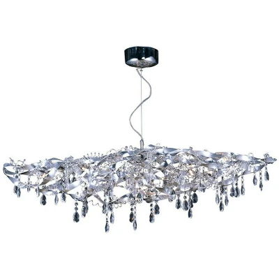 Image of Fusion Pendant Linear 10 Light G4 Polished Chrome/Crystal, NOT LED/CFL Compatible