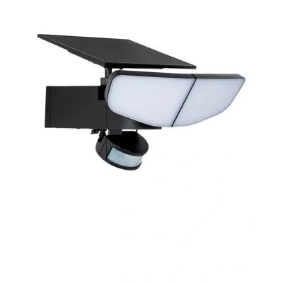 Image of Lindby LED solar wall light Naelin, black, sensor, IP44