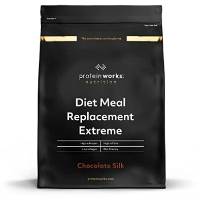 Image of Protein Works Diet Meal Replacement Extreme Shake, 200 Calorie Meal, High Supports Weightloss, 33 Servings, Chocolate Silk, 2kg