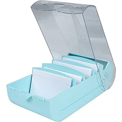 Image of Exacompta Ref. 5346323D 1 Learning box BUNNYBOX A7 dimensions 25x13.2x8.5 cm colour pastel green/crystal capacity up to 900 cards in format