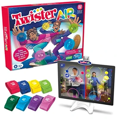 Image of Hasbro Gaming Twister Air Game AR App Play with Wrist and Ankle Bands Links to Smart Devices Active Party Games for Kids Adults Ages 8+ 1+ Players