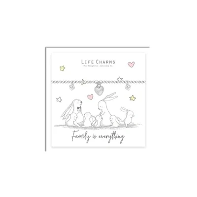 Image of Rosey Rabbit Family Is Everything Silver Plated Bracelet Beautiful Gift For Her Women&#039;s, Ladies, Girl&#039;s, Female Jewellery