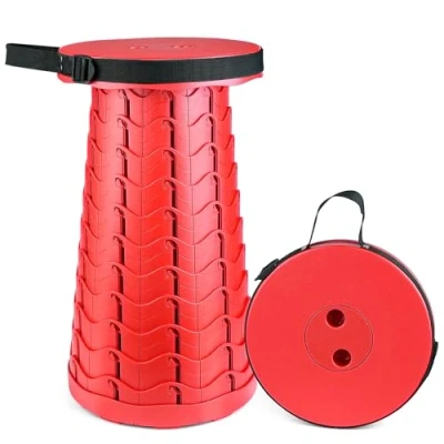 Image of Hesanzol Portable Telescoping Stool, Retractable Folding Stool for Camping Garden Fishing Hiking Travel BBQ, Adjustable Collapsible Stools Max Load 400lbs