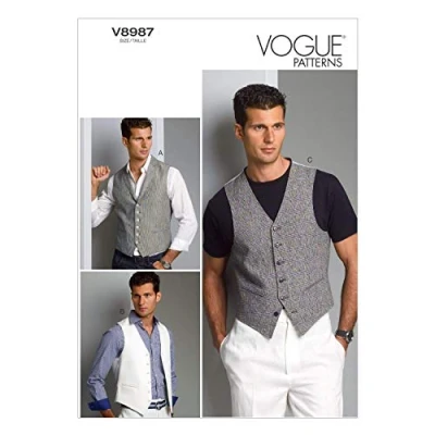 Image of Vogue Patterns V8987 Muu 34/36/ 38/40 Mens Vest, Multi Color