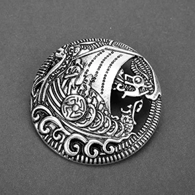 Image of HCMA Viking Brooch Collection Vintage Penannular Shoulder Shawl Scarf Clasp Cloak Pin Medieval Jewelry Norse Metal Badge