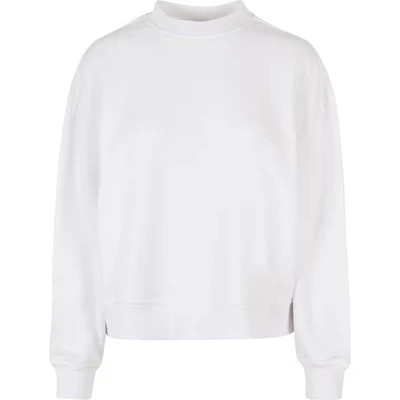 Image of Build Your Brand Women&#039;s Ladies Oversized Crewneck Sweatshirt, White, XS