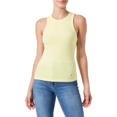 Image of Tommy Hilfiger SLIM TANK Top, Women&#039;s, Size: Small, Yellow tulip