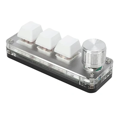 Image of Cuifati Mini 3 Key Keypad with Knob, One Handed Macro Mechanical Keyboard, Fully Programmable Keys, for, for Vista, Macos