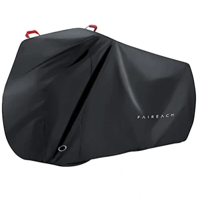 Image of Faireach Bike Cover Waterproof Outdoor, 210D Premium Fabric Bicycle Cover, Anti Dust Rain Snow UV, for Mountain, Road &amp; Heavy Duty Bikes with Lock Holes Storage Bag