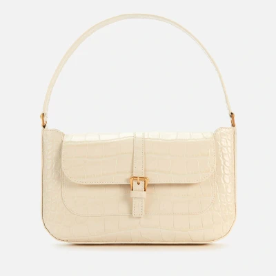 Image of BY FAR Women&#039;s Miranda Croco Shoulder Bag Cream