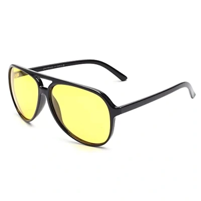 Image of Jim Halo Polarized Pilot Sunglasses Men Women Oversize Plastic Night Driving Glasses Black