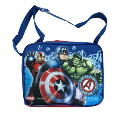 Image of Quickdraw Marvel Avengers Thermal Insulated Lunch Bag School Sandwhich Box Carry Straps Adjustable Kids