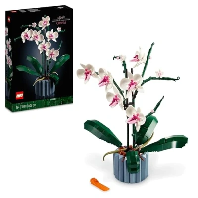Image of LEGO Orchid Artificial Plant Building Set for Adults, with Faux Flowers, Home Office Decor Accessory, Botanical Collection Gift Idea Women and Men 10311