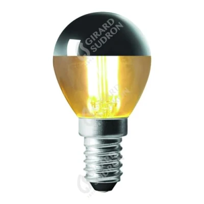 Image of Girard Sudron 15647 LED 45mm Golfball G45 Filament Lightbulb Lamp Crown, E14 (SES Small Edison Screw, Warm White, 350 Lumens, Dimmable, 4 W, Silver Cap Clear
