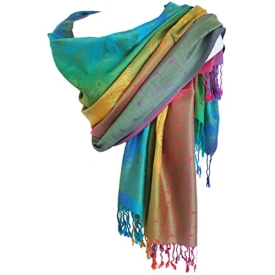 Image of GlamLondon Pashmina Scarf, Soft Warm Latest Fashion Pashminas Womens Shawl (01_multicolour_flr)