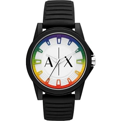 Image of Armani Exchange Watch for Men Quartz/3 Hand movement 44mm case size with a Silicone strap AX2531