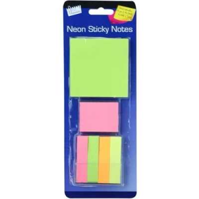 Image of Just Stationery Assorted Neon Sticky Note