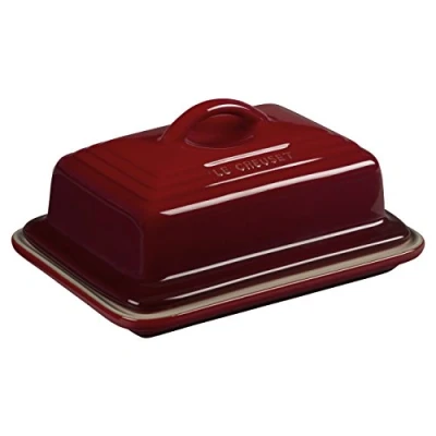 Image of Le Creuset Stoneware Butter Dish, 900 g, 17 x 12.5 9 cm, Cerise