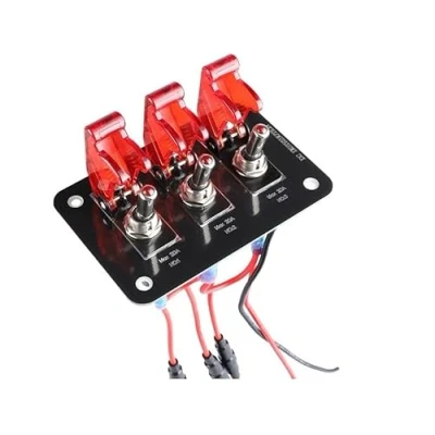Image of Motorsport Switch Panel 3 Toggle Aircraft Style 12V 24V Racing Led Wired