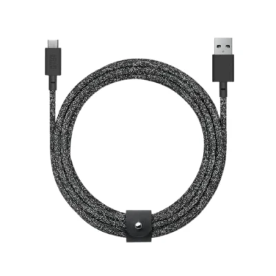 Image of Native Union Belt Cable XL USB C to A 10ft Ultra Strong Charging with Leather Strap Compatible iPhone 16, Samsung Galaxy Z Fold 6, Flip S24 Ultra, Pixel 9 Pro, iPad Pro (Cosmos)
