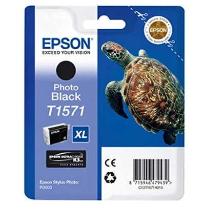 Image of Epson T1571 Print Cartridge, Photo Black, Genuine