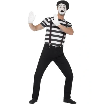 Image of Smiffys Gentleman Mime Artist Costume, Black, L Size 42inch 44inch