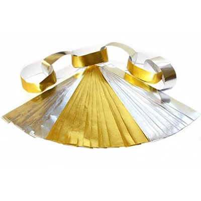 Image of Bright Ideas Metallic Chains, Paper Kids, Make Your Own Decorations to Display, Arts Ideal for Schools, Home Crafting, Assorted Colours Pack of 75 2.5cm x 21cm Strips, Gold &amp; Silver, PK75