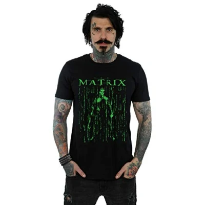 Image of Absolute Cult The Matrix Men&#039;s Neo Neon T Shirt Black XXX Large