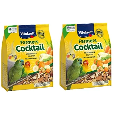 Image of 2 PACK VITAKRAFT FARMERS COCKTAIL PARAKEET BIRD VEGETABLES &amp; NUTS TREAT FOOD 250G