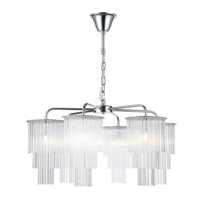 Image of Panama 6 Light Chrome Crystal Pendant Ceiling