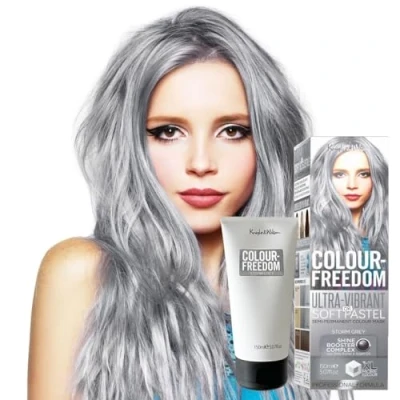 Image of Knight &amp; Wilson Colour Freedom 150ml Storm Grey Semi Permanent Hair Ultra Vibrant Vegan Friendly Mask with Shine Booster Complex Ammonia Free Lasts Up To 6 10 Washes