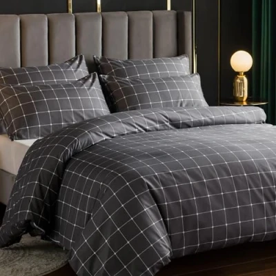 Image of Lazzaro King Size Duvet Cover Sets Premium Microfiber Kingsize (220 x 230 cm) 3 PCs Fade Resistant With Corner Ties