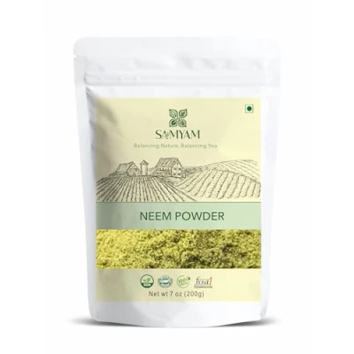 Image of SAMYAM Neem Leaves Powder 200g Pack Detox, Healthy Skin, Hair Growth