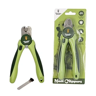 Image of Thunderpaws Professional Grade Dog Nail Clippers with Protective Guard and Safety Lock (Medium to Large Breeds, Green)