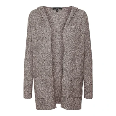 Image of Vero Moda Women&#039;s VMDOFFY LS Open Hood Cardigan, Coffee Bean/Melange, S