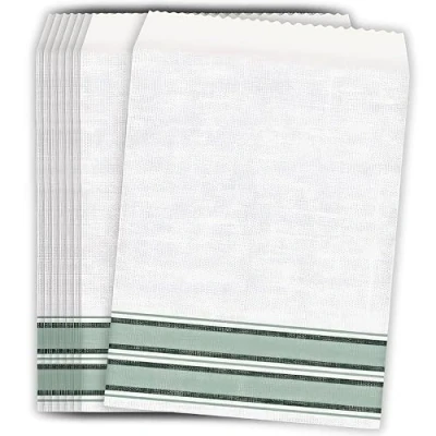 Image of Unique 41057 Paper Treat Bags Botanical Stripe Spring Party Pack of 8