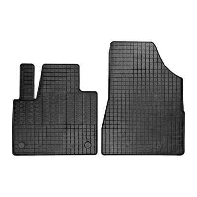 Image of AUTO STYLE Rubber car mats set compatible with Mercedes Citan (W420) Box &amp; Renault Kangoo Furgon Nissan Townstar 2021 (2 pieces + fixing system)
