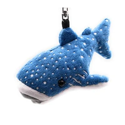 Image of Onwomania Plush/cuddle/fabric animal keychain whale shark blue dotted 12 cm