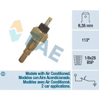 Image of 9557360A50 Temperature Switch, coolant warning lamp FAE 35670 113C