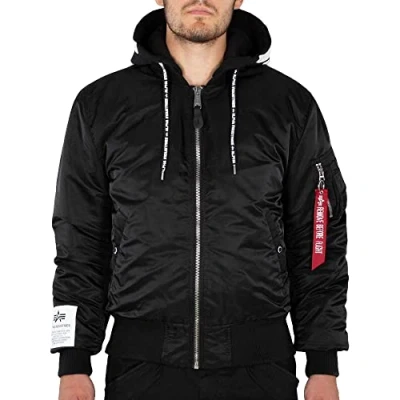 Image of Alpha Industries Bomber Jacket, Men&#039;s, Size: Large, Black